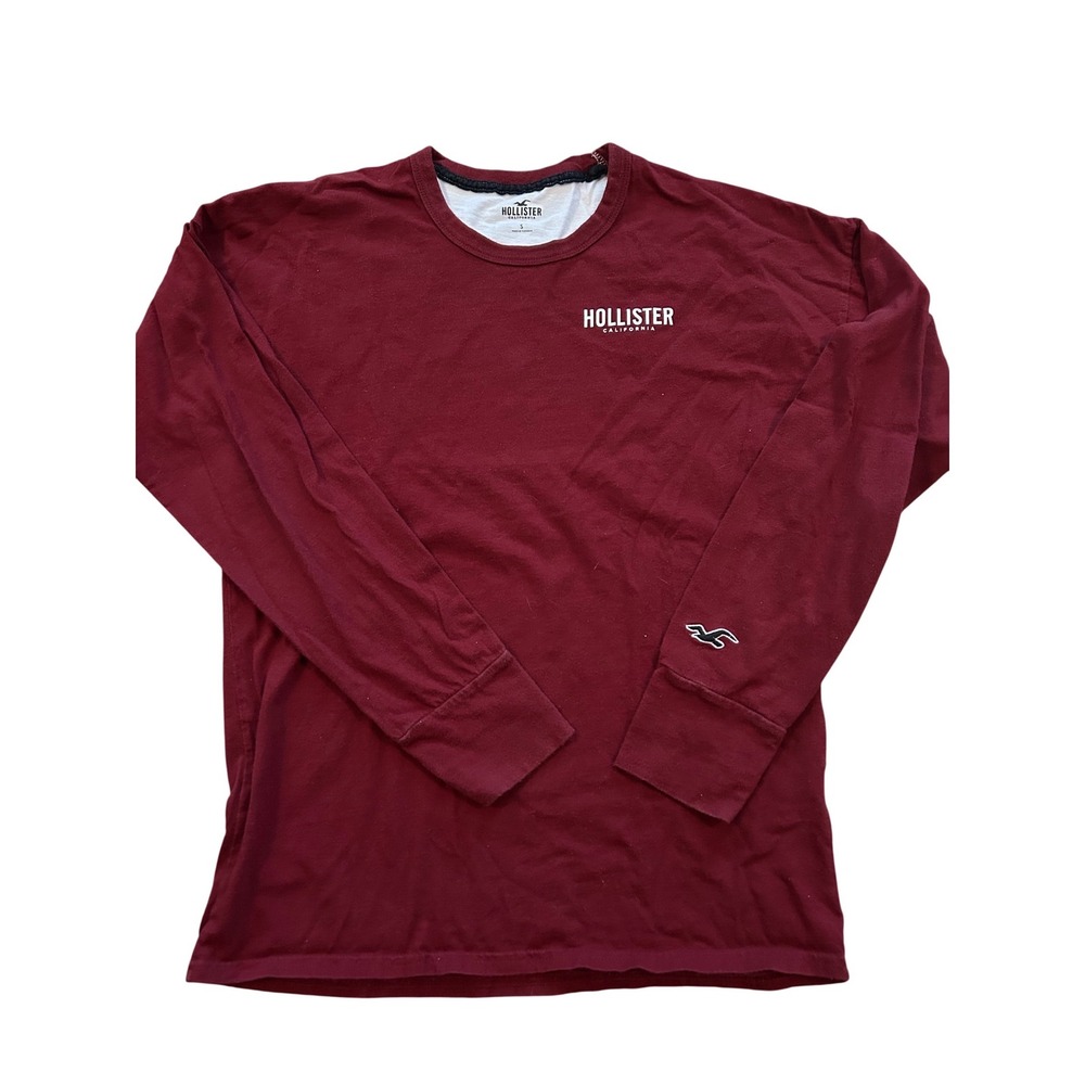 Hollister California Long Sleeve T Shirt Maroon Mens Size‎ S